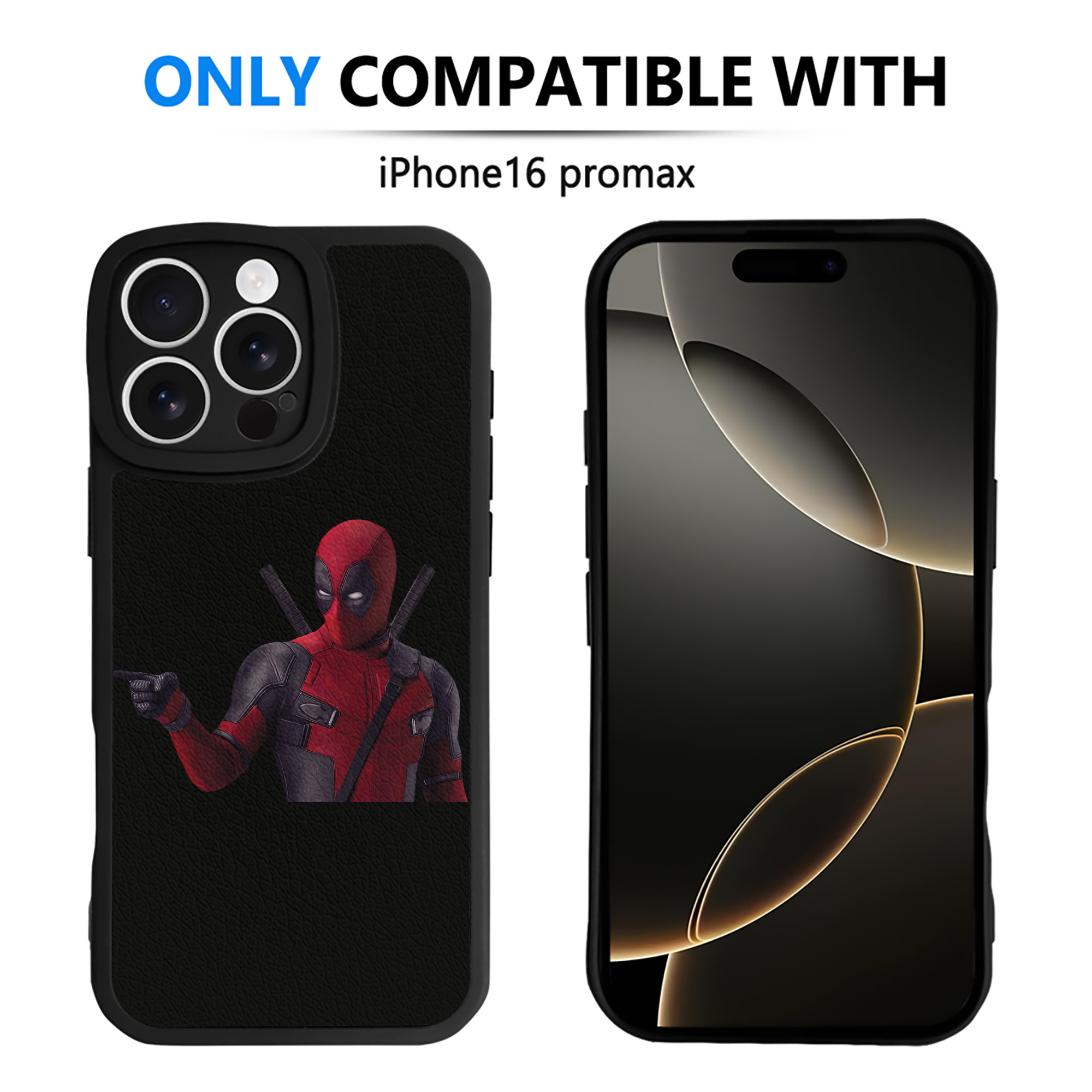 （画像用） Deadpool デッドプール 【iPhone 16シリーズ対応】シリコンスマホケース（レザー調） 材質：シリコン